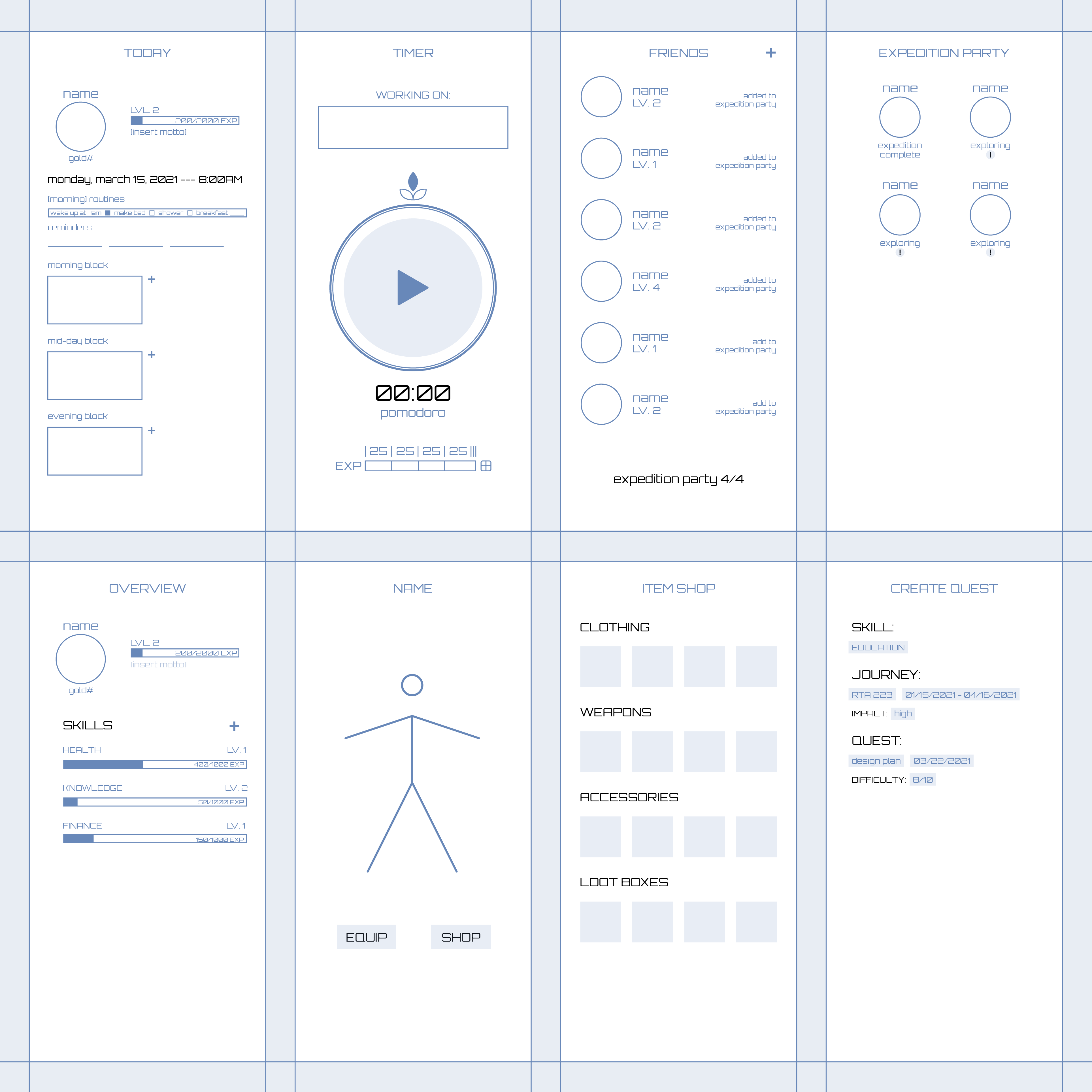Gamifi Wireframe
